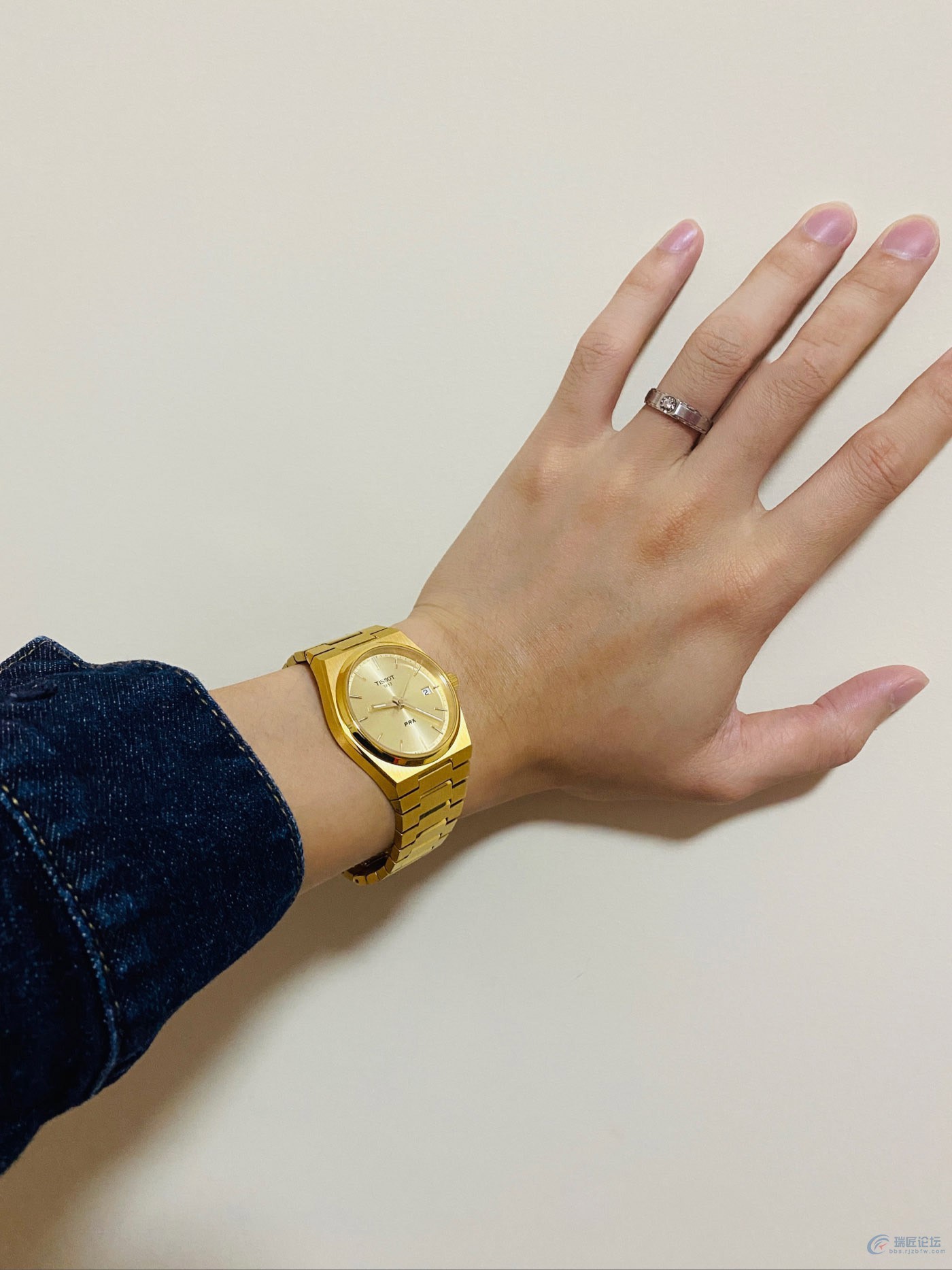 直接入手天梭PRX 35mm 金色款