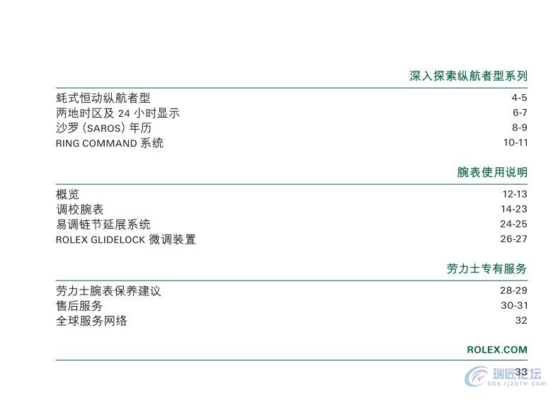 劳力士手表说明书-纵航者型系列
