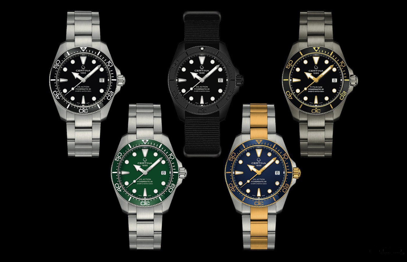 全新升级 雪铁纳推出五款DS Action Diver 38毫米Powermatic 80系列腕表