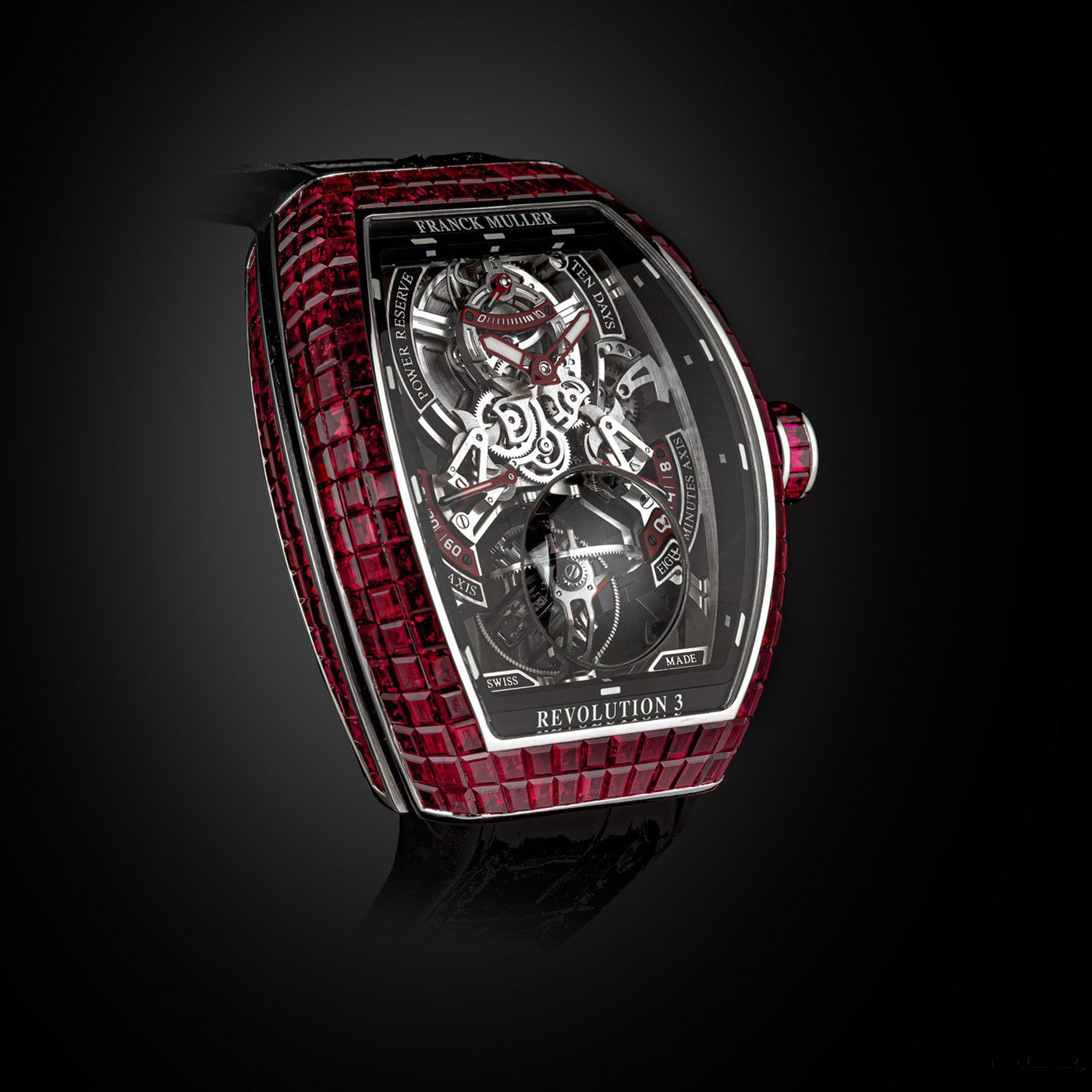 法穆兰推出Vanguard Revolution 3 Skeleton红宝石腕表